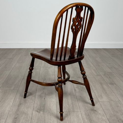 ANTIQUE 20TH CENTURY SET OF 4 WINDSOR DINING CHAIRS IN ELM - ADDITIONAL PHOTO 2