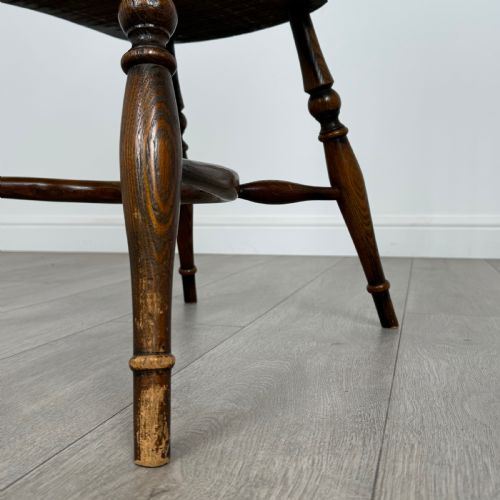 ANTIQUE 20TH CENTURY SET OF 4 WINDSOR DINING CHAIRS IN ELM - ADDITIONAL PHOTO 6