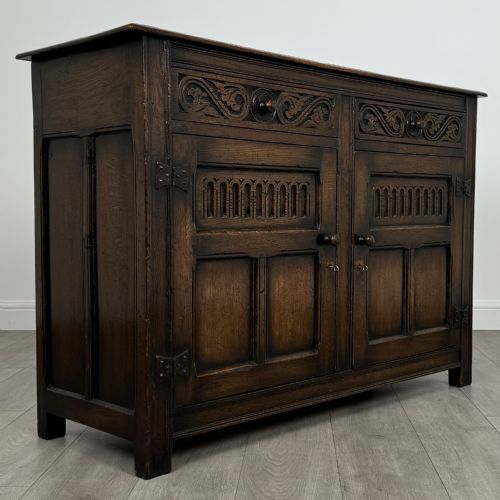 ANTIQUE 20TH CENTURY GOOD QUALITY SIDEBOARD IN OAK - ADDITIONAL PHOTO 8