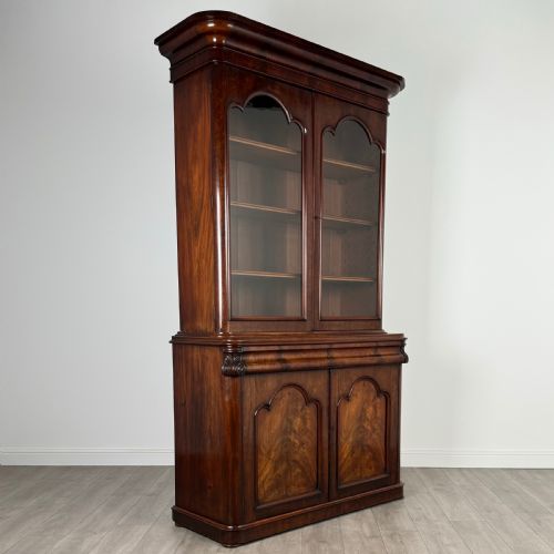 ANTIQUE 19TH CENTURY FINEST QUALITY BOOKCASE IN MAHOGANY - ADDITIONAL PHOTO 9