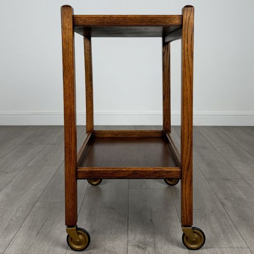 ANTIQUE 20TH CENTURY GOOD QUALITY TEA TROLLEY IN OAK - ADDITIONAL PHOTO 6