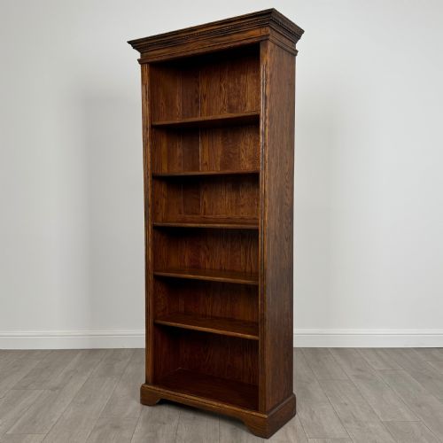 VINTAGE 20TH CENTURY FINE QUALITY OPEN BOOKCASE IN OAK - ADDITIONAL PHOTO 1