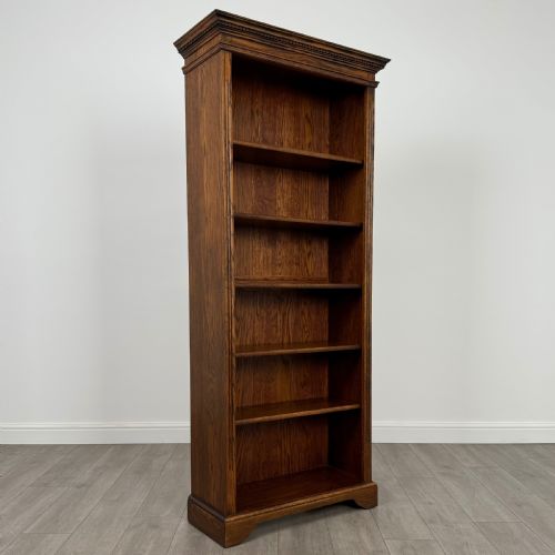 VINTAGE 20TH CENTURY FINE QUALITY OPEN BOOKCASE IN OAK - ADDITIONAL PHOTO 7