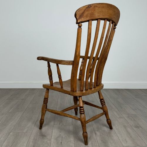 ANTIQUE 19TH CENTURY WINDSOR ARMCHAIR IN OAK - ADDITIONAL PHOTO 2