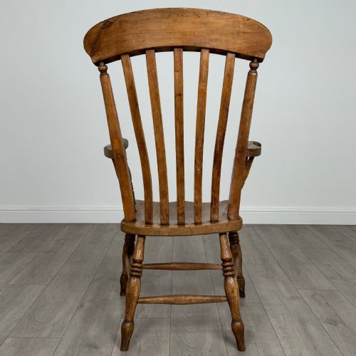 ANTIQUE 19TH CENTURY WINDSOR ARMCHAIR IN OAK - ADDITIONAL PHOTO 3