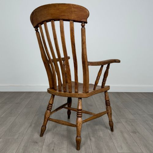 ANTIQUE 19TH CENTURY WINDSOR ARMCHAIR IN OAK - ADDITIONAL PHOTO 4