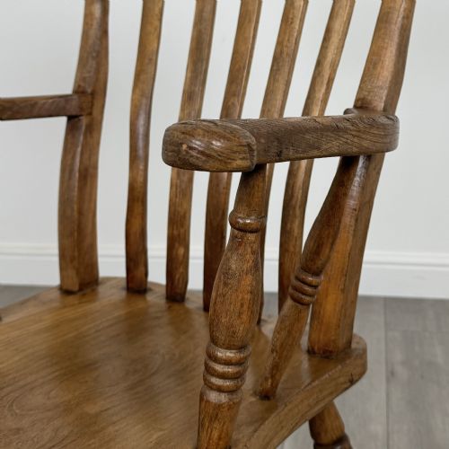 ANTIQUE 19TH CENTURY WINDSOR ARMCHAIR IN OAK - ADDITIONAL PHOTO 9