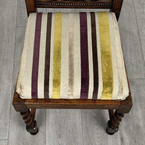 ANTIQUE 19TH CENTURY SET OF 4 BARLEY TWIST DINING CHAIRS - ADDITIONAL PHOTO 6