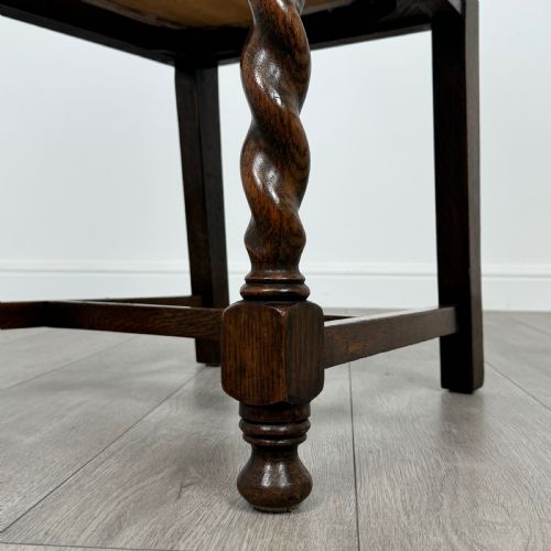 ANTIQUE 19TH CENTURY SET OF 4 BARLEY TWIST DINING CHAIRS - ADDITIONAL PHOTO 7