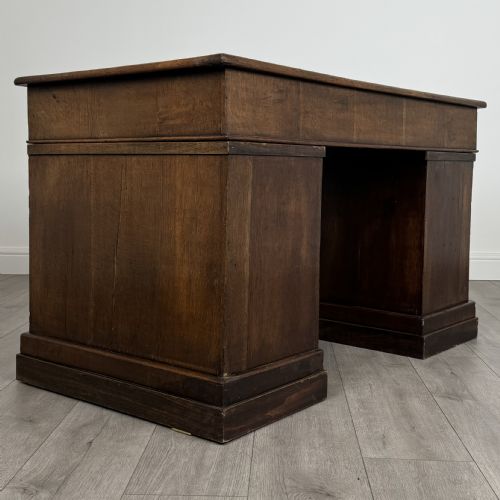 ANTIQUE 19TH CENTURY PEDESTAL DESK IN OAK - ADDITIONAL PHOTO 3