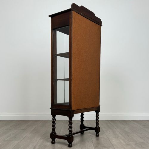 ANTIQUE 20TH CENTURY BARLEY TWIST CABINET IN OAK - ADDITIONAL PHOTO 4