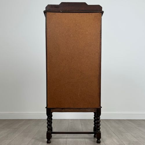 ANTIQUE 20TH CENTURY BARLEY TWIST CABINET IN OAK - ADDITIONAL PHOTO 5