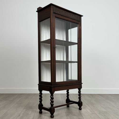 ANTIQUE 20TH CENTURY BARLEY TWIST CABINET IN OAK - ADDITIONAL PHOTO 8