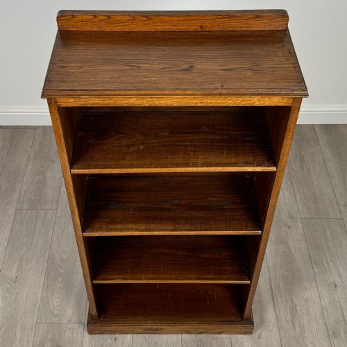 ANTIQUE 20TH CENTURY GOOD QUALITY OPEN BOOKCASE IN OAK - ADDITIONAL PHOTO 7