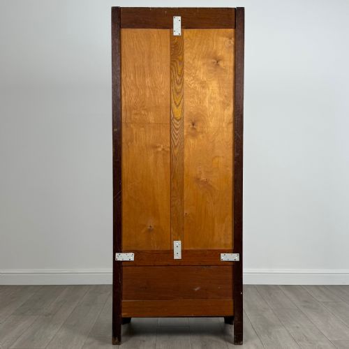 ANTIQUE 20TH CENTURY ART NOUVEAU STYLE OAK WARDROBE - ADDITIONAL PHOTO 4