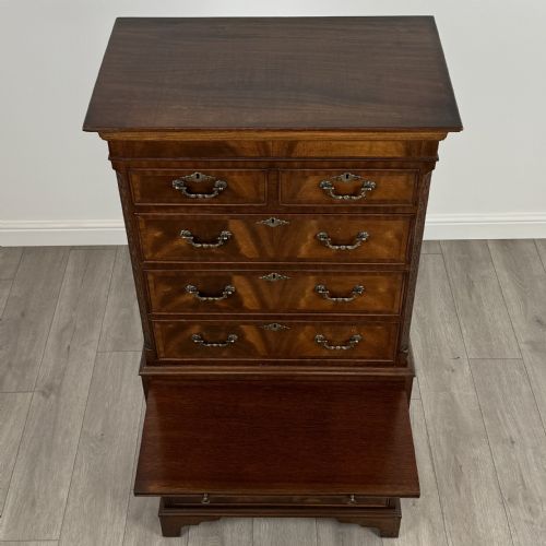 ANTIQUE 20TH CENTURY SMALL CHEST ON CHEST IN MAHOGANY - ADDITIONAL PHOTO 9