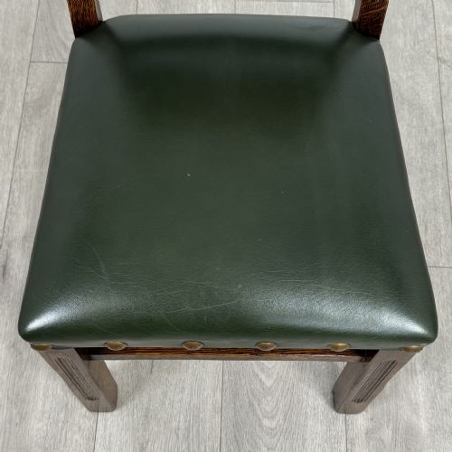 ANTIQUE 20TH CENTURY SET OF 6 LINENFOLD DINING CHAIRS IN OAK - ADDITIONAL PHOTO 6