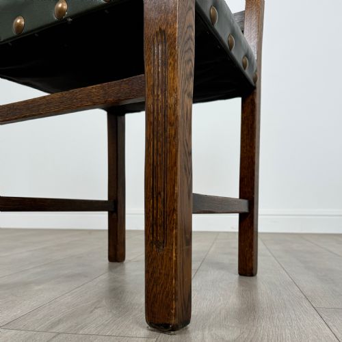 ANTIQUE 20TH CENTURY SET OF 6 LINENFOLD DINING CHAIRS IN OAK - ADDITIONAL PHOTO 7