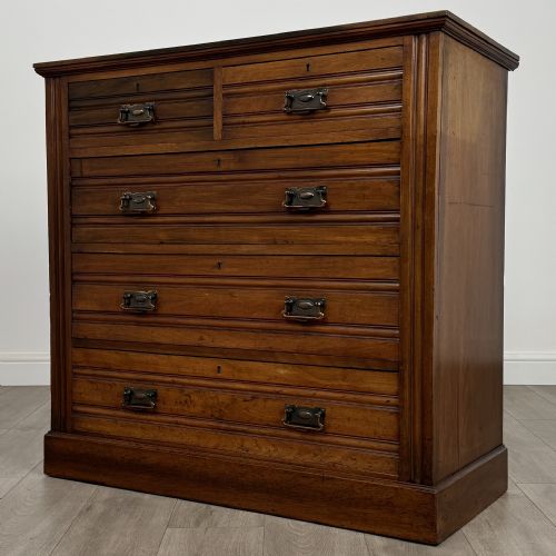 ANTIQUE 20TH CENTURY GOOD QUALITY WALNUT CHEST OF DRAWERS - ADDITIONAL PHOTO 1
