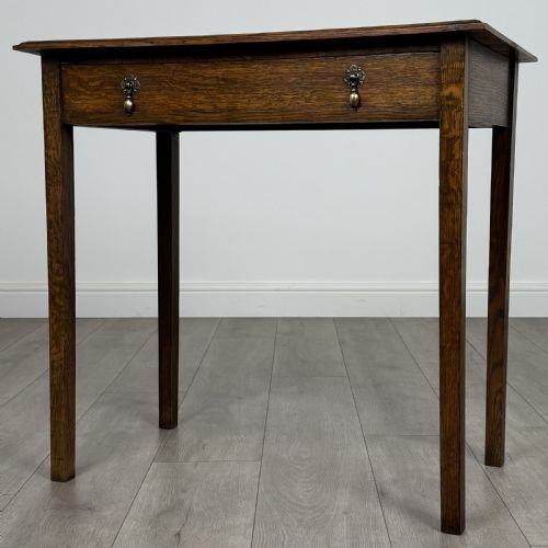 ANTIQUE 18TH CENTURY GOOD QUALITY SMALL OAK WRITING TABLE - ADDITIONAL PHOTO 1