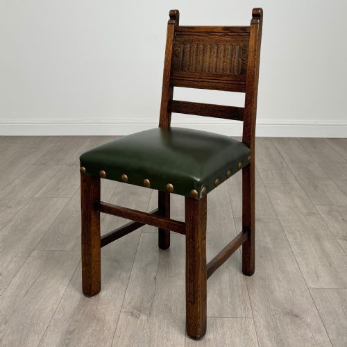 ANTIQUE 20TH CENTURY OAK DINING TABLE SET WITH 6 DINING CHAIRS - ADDITIONAL PHOTO 8