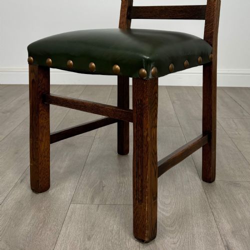 ANTIQUE 20TH CENTURY OAK DINING TABLE SET WITH 6 DINING CHAIRS - ADDITIONAL PHOTO 11