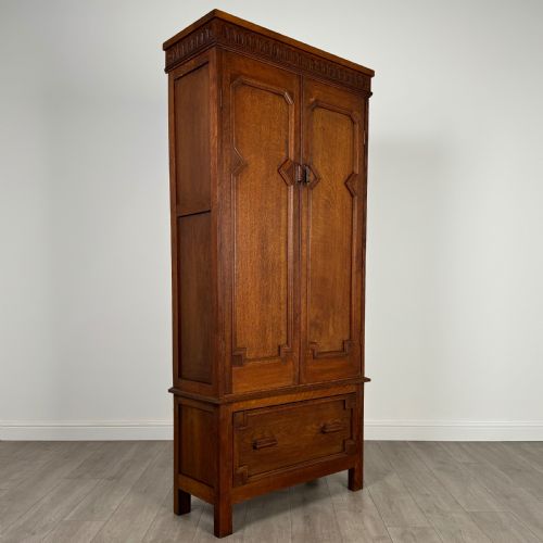 ANTIQUE 20TH CENTURY GOOD QUALITY WARDROBE IN OAK - ADDITIONAL PHOTO 7