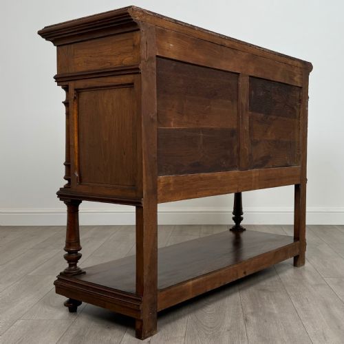 ANTIQUE 19TH CENTURY FRENCH MARBLE TOP BUFFET IN WALNUT - ADDITIONAL PHOTO 4