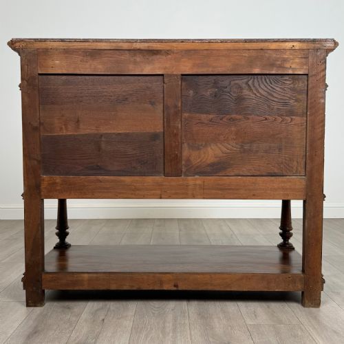 ANTIQUE 19TH CENTURY FRENCH MARBLE TOP BUFFET IN WALNUT - ADDITIONAL PHOTO 5