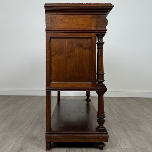 ANTIQUE 19TH CENTURY FRENCH MARBLE TOP BUFFET IN WALNUT - ADDITIONAL PHOTO 7