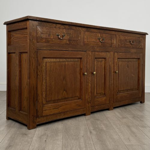 ANTIQUE 20TH CENTURY FINE QUALITY DRESSER BASE IN OAK - ADDITIONAL PHOTO 8