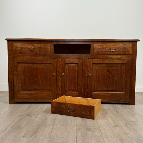 ANTIQUE 20TH CENTURY FINE QUALITY DRESSER BASE IN OAK - ADDITIONAL PHOTO 10
