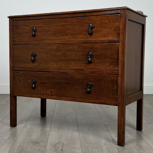 ANTIQUE 20TH CENTURY GOLDEN OAK CHEST OF DRAWERS - ADDITIONAL PHOTO 1