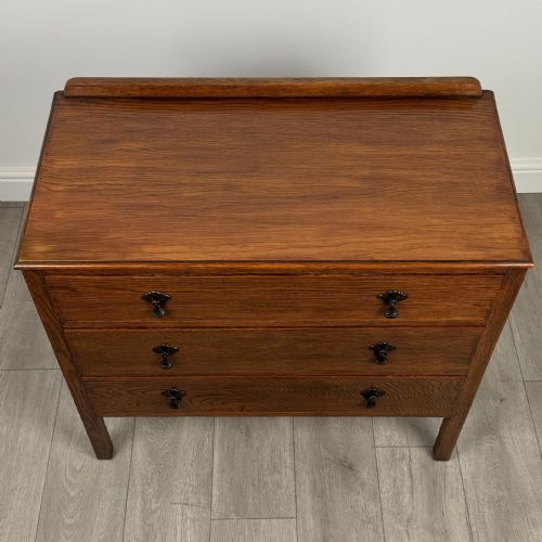 ANTIQUE 20TH CENTURY GOLDEN OAK CHEST OF DRAWERS - ADDITIONAL PHOTO 8