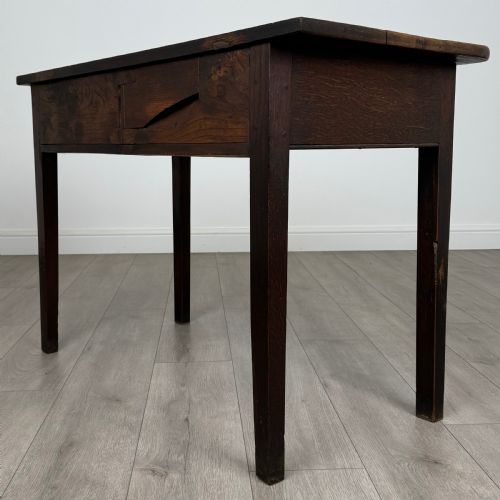 ANTIQUE 18TH CENTURY GOOD QUALITY WRITING TABLE IN OAK - ADDITIONAL PHOTO 5