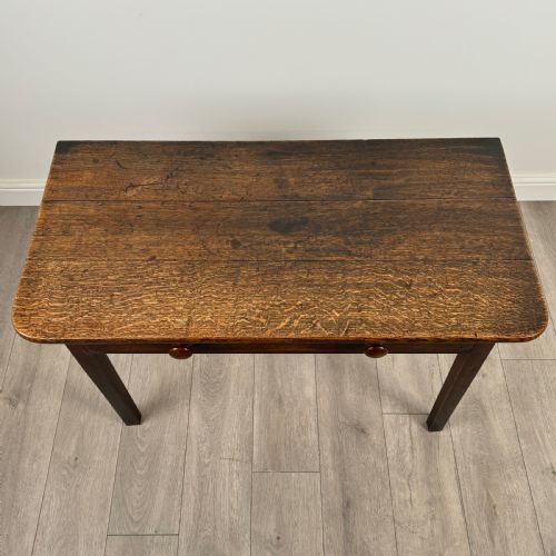 ANTIQUE 18TH CENTURY GOOD QUALITY WRITING TABLE IN OAK - ADDITIONAL PHOTO 8