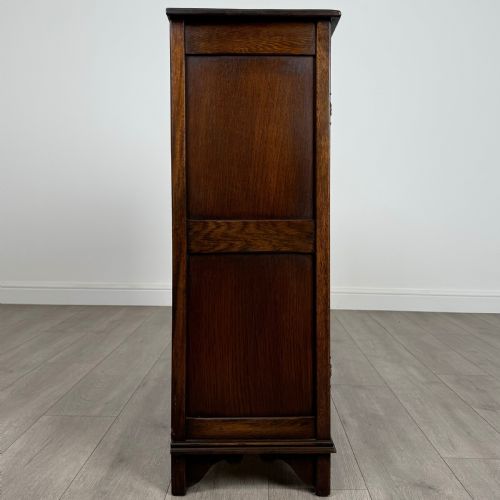 ANTIQUE 20TH CENTURY GLAZED DISPLAY CABINET IN OAK - ADDITIONAL PHOTO 7