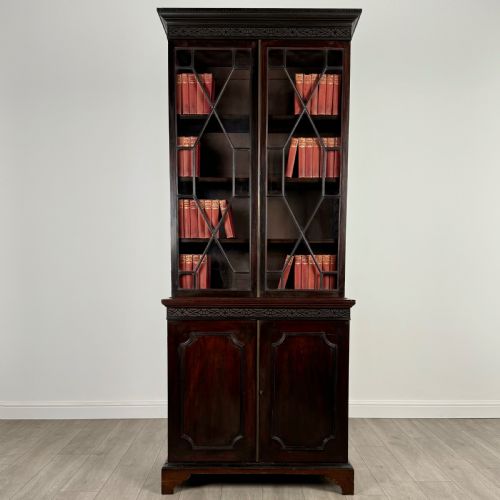 antique 19th century chippendale style bookcase - CATEGORY: ANTIQUE BOOKCASES - DATED VICTORIAN