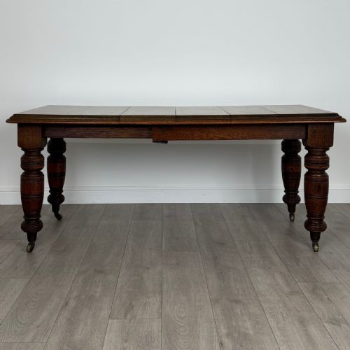 ANTIQUE 19TH CENTURY RARE OAK DINING TABLE OF SMALL PROPORTIONS - ADDITIONAL PHOTO 1