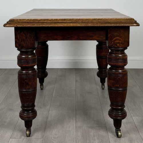 ANTIQUE 19TH CENTURY RARE OAK DINING TABLE OF SMALL PROPORTIONS - ADDITIONAL PHOTO 6