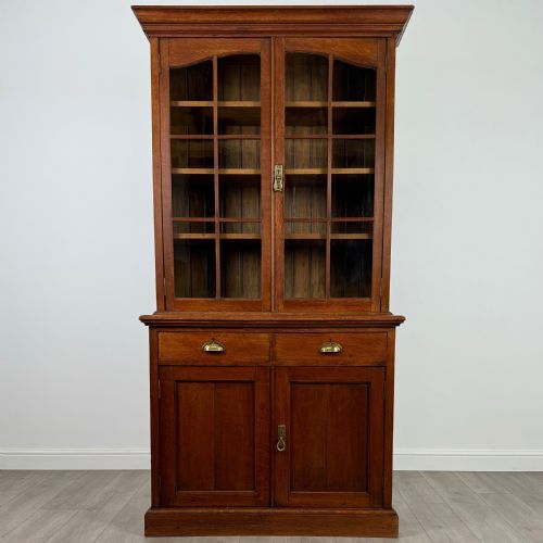 ANTIQUE 20TH CENTURY FINE QUALITY BOOKCASE IN OAK - ADDITIONAL PHOTO 1