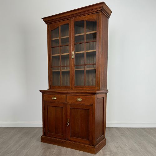 ANTIQUE 20TH CENTURY FINE QUALITY BOOKCASE IN OAK - ADDITIONAL PHOTO 3