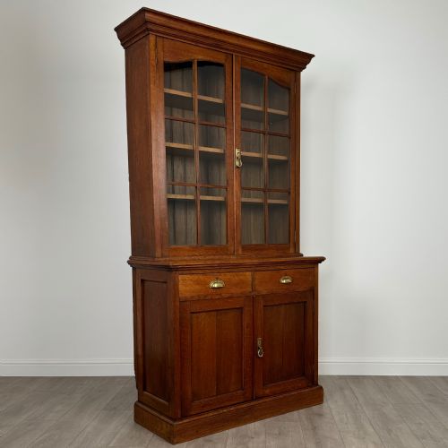 ANTIQUE 20TH CENTURY FINE QUALITY BOOKCASE IN OAK - ADDITIONAL PHOTO 9