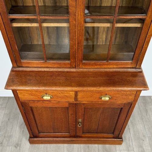 ANTIQUE 20TH CENTURY FINE QUALITY BOOKCASE IN OAK - ADDITIONAL PHOTO 10