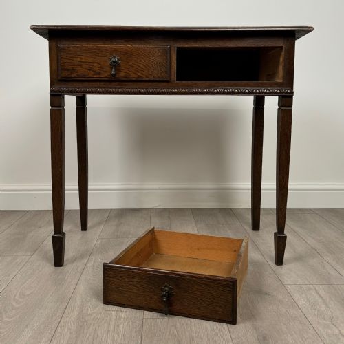 ANTIQUE 20TH CENTURY WRITING TABLE IN OAK - ADDITIONAL PHOTO 9