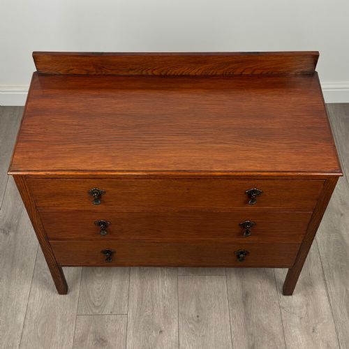 ANTIQUE 20TH CENTURY GOLDEN OAK CHEST OF DRAWERS - ADDITIONAL PHOTO 8