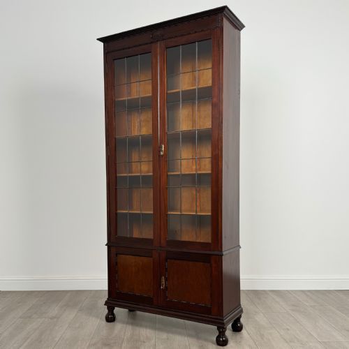 ANTIQUE 20TH CENTURY GLAZED DISPLAY CABINET IN OAK - ADDITIONAL PHOTO 3