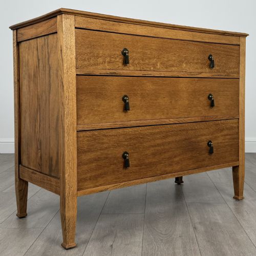 ANTIQUE 20TH CENTURY GOLDEN OAK CHEST OF DRAWERS - ADDITIONAL PHOTO 7