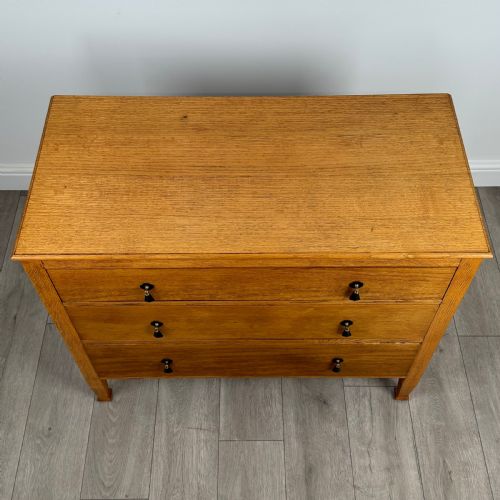 ANTIQUE 20TH CENTURY GOLDEN OAK CHEST OF DRAWERS - ADDITIONAL PHOTO 8