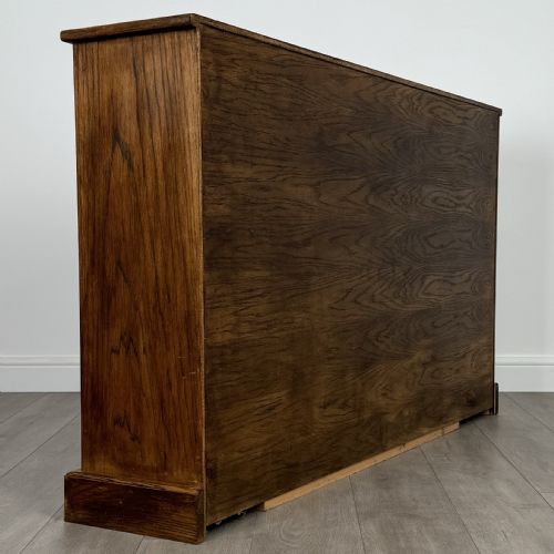 VINTAGE 20TH CENTURY FINE QUALITY OPEN BOOKCASE IN OAK - ADDITIONAL PHOTO 4